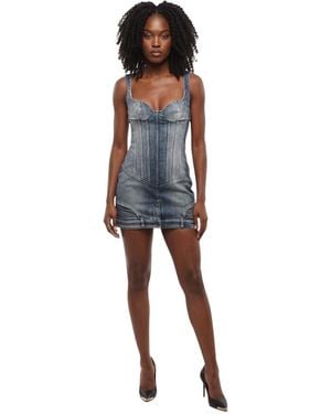 Off-White c/o Virgil Abloh Sweet Heart Neck Mini Dress - Blue