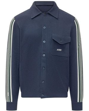 Autry Stripes Shirt Jacket - Blue