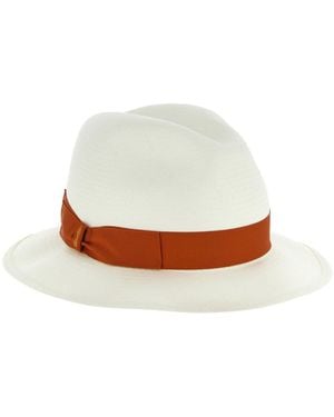 Borsalino Solid Fedora Hat - White