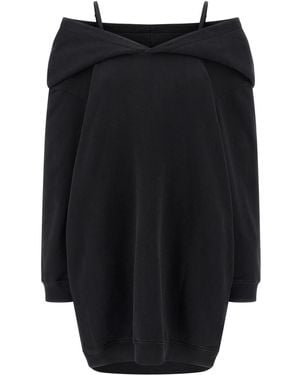 MM6 by Maison Martin Margiela Off-Shoulder Hooded Dress - Black