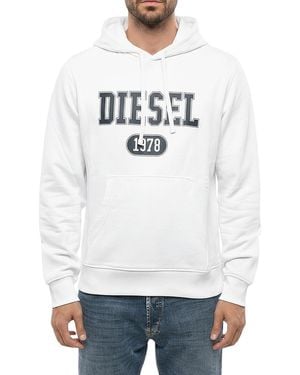 DIESEL Logo Regular Hoodie - White