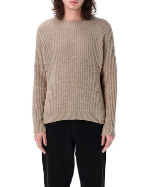 Hello Sunflower Crewneck Knit Sweater - Natural