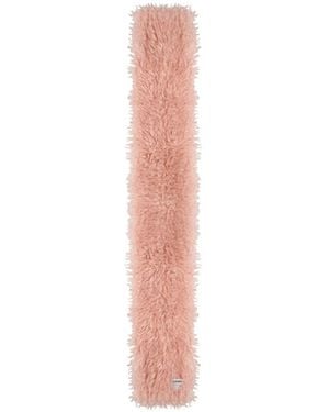 Ganni Logo Textured Scarf - Pink