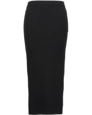McQueen Textured Midi Skirt - Black