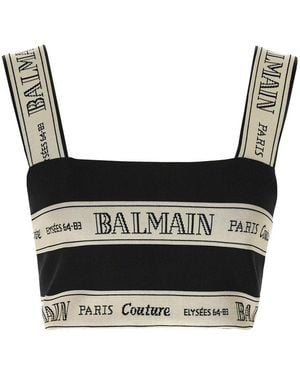 Balmain Short Strappy Top - Black
