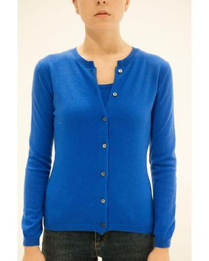 LA ROSE Cashmere Cardigan - Blue