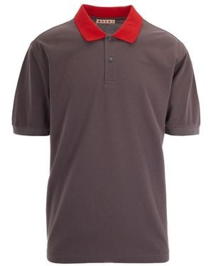 Marni Shirt Collar Polos - Red