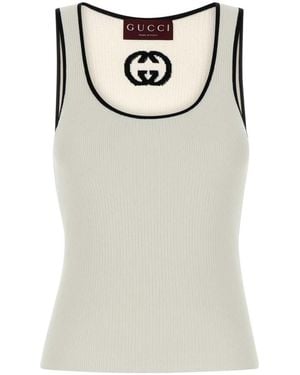 Gucci Scoop Neck Top - Gray