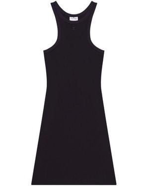 Courreges Cotton Mini Dress With Racerback Design - Black