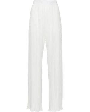 Lanvin Pleated Straight-Leg Pants - White