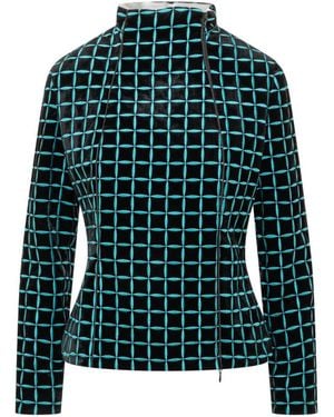 Emporio Armani Geometric Mock Collar Jacket - Green
