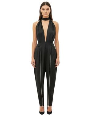 Coperni Solid Halter Neck Jumpsuit - Black
