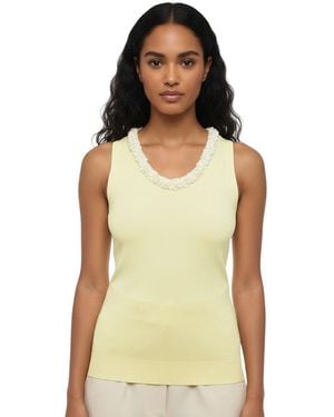 Jil Sander Embellished Round Neck Top - Green