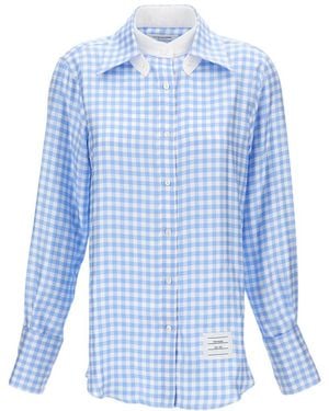 Thom Browne Relaxed Checks Shirt - Blue
