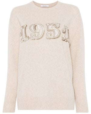 Max Mara Wool And Cashmere Blend Sweater - Natural