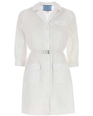 Prada Poplin Mini Dress - White