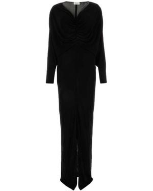 Saint Laurent Viscose Long Dress - Black
