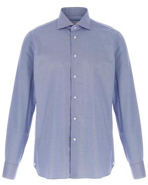 Borriello Patterned Cotton Button-Down Marechiaro Shirt - Blue