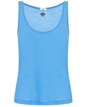 Versace Scoop Neck Top - Blue