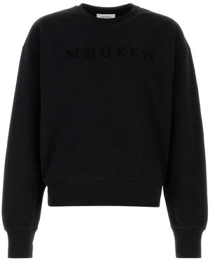 McQueen Long Sleeves Logo Sweatshirt - Black