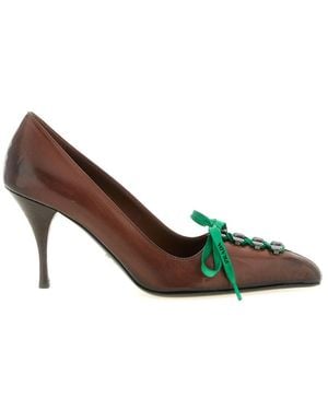 Prada Lace-Up Pumps - Brown