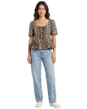 Ganni Scoop Neck Top - Blue