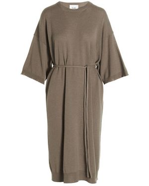 Nude Knit Long Dress - Natural