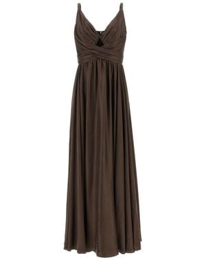 Zimmermann V Neck Full Length Dress - Brown