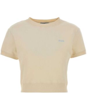 Prada Solid Crew Neck Sweatshirt - White