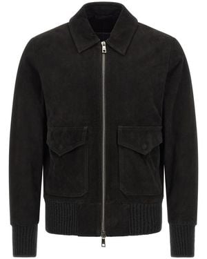 Giorgio Brato Solid Shirt Collar Jacket - Black