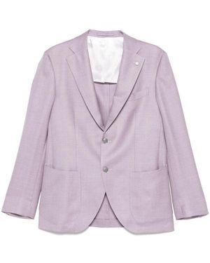 Luigi Bianchi Linen Blazer - Purple