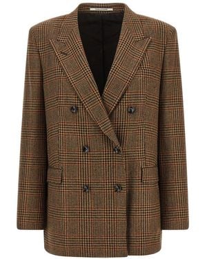 Tagliatore Peaked Lapel Blazer - Brown
