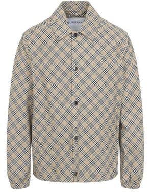 Burberry Checked Overshirt - Gray
