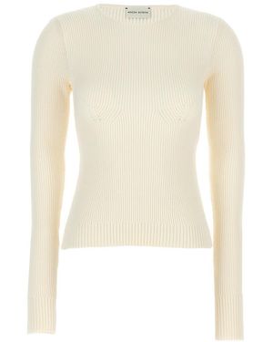 Magda Butrym Ribbed Viscose Blend Jumper - White