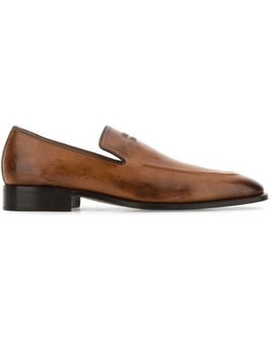 Miu Miu Leather Loafers - Brown
