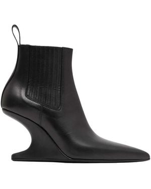 Rick Owens Sculptural-Wedge Boots - Black