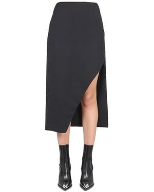 McQueen Solid Midi Skirt - Black
