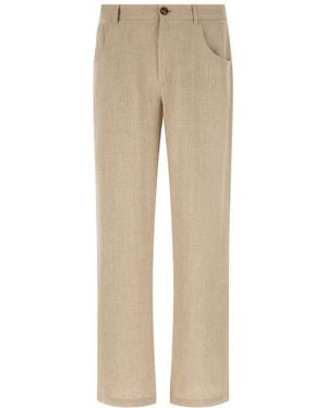 Séfr Regular Flat Front Pants - Natural