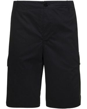 KENZO Logo Patch Cargo Shorts - Blue