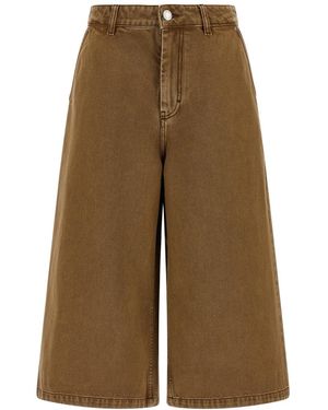 Ami Paris Denim Bermuda Shorts - Natural