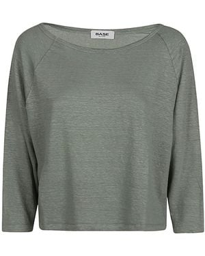 Base London Linen Boat Neck Sweater - Gray