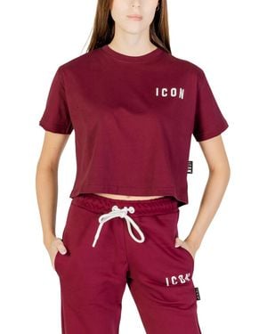 ICON DENIM Logo Crew Neck T-Shirt - Red