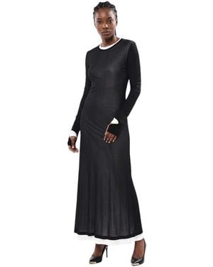 Helmut Lang Round Neck Maxi Dress - Black
