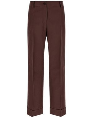 Alberto Biani Straight Flat Front Pant - Brown