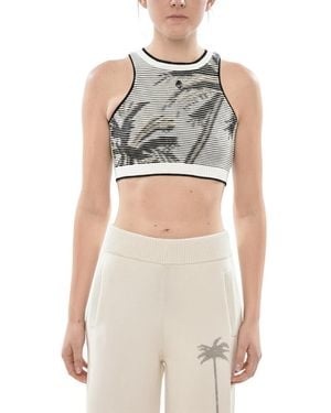 Palm Angels Blackwhite Crew Neck Top