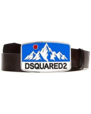 DSquared² Dark Mountain Graphic Buckle Belt - Blue