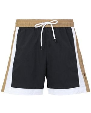 BOSS Multi Colour Logo Swim Shorts - Blue