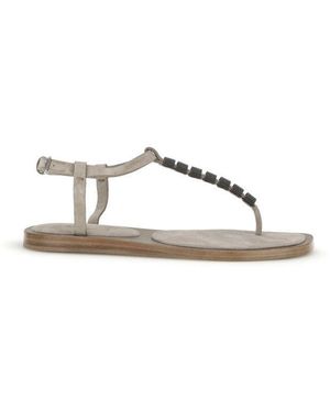 Brunello Cucinelli Embellished Sandals - Natural