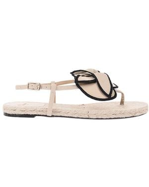 Castañer Canvas T-Strap Sandals - White