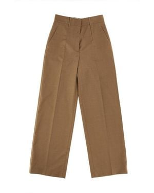 Burberry Straight Flat Front Pants - White